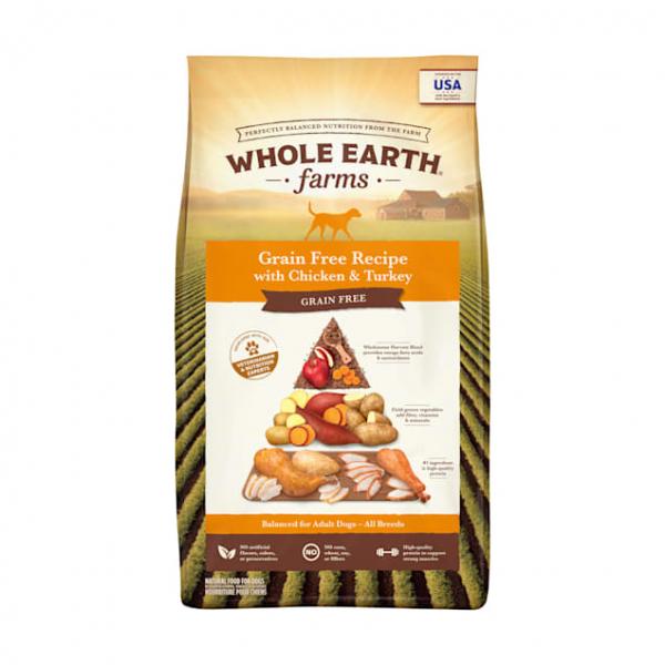 Kto produkuje karmę Whole Earth Farms i gdzie jest ona produkowana?