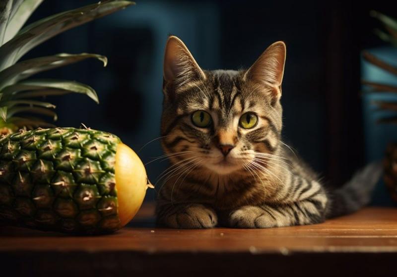 Oznaki, że kot może nie lubić ananasa: