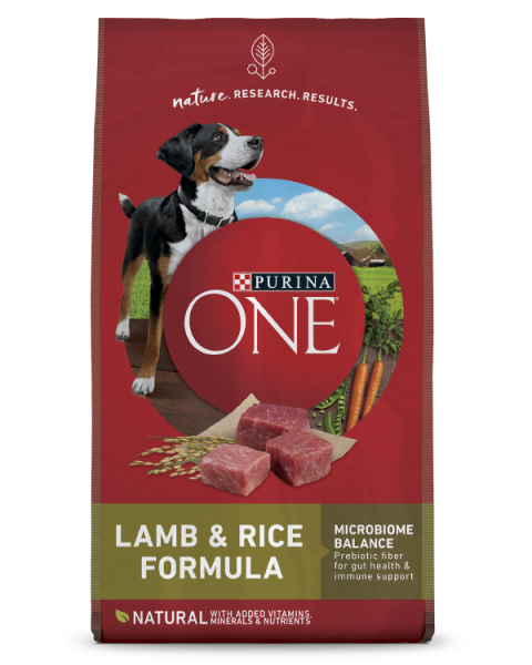 Kto produkuje karmę dla psów Purina One Lamb and Rice i gdzie jest produkowana?