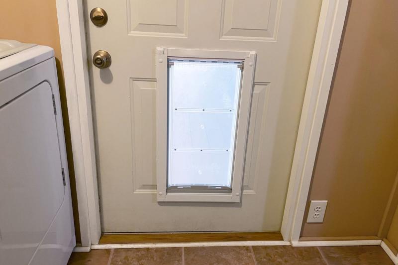 1. PetSafe Wall Entry Dual Flap Pet Door z panelem zamykającym - najlepsze ogólnie